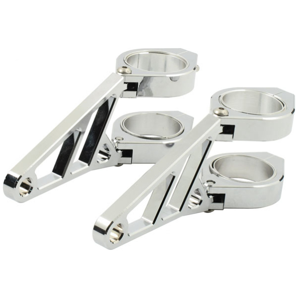 Fingers, adj. headlamp bracket assembly 50/52/54mm. Chrome - Universal med 50/52/54 mm gaffelrör