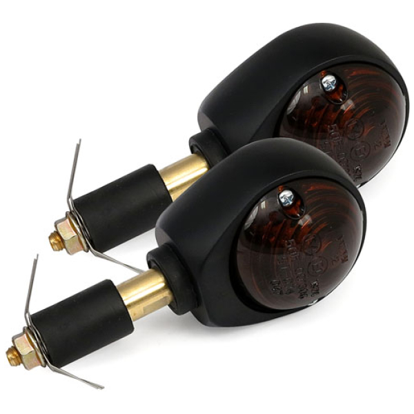 Full size Bulls-Eye, in-bar turn signals. Black. Smoke lens