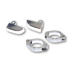 Paco, turn signal fork mount kit. 42-43mm. Chrome - Universal