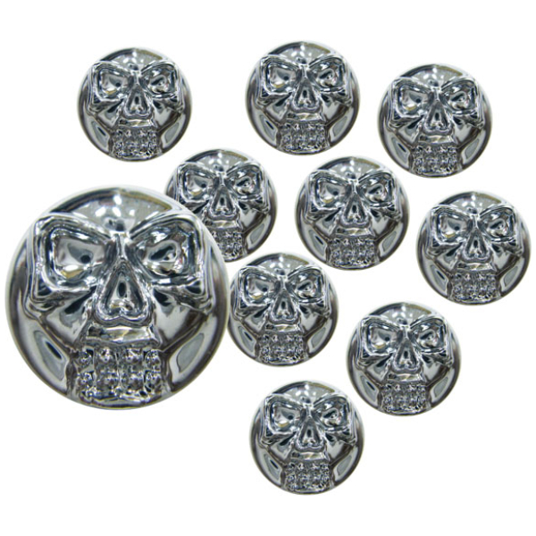 CHROME HEAD BOLT COVER WITH SKULL
