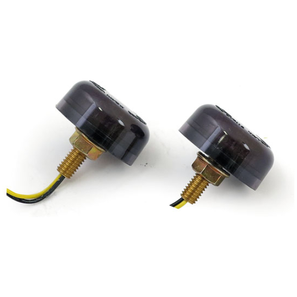 Micro disc, LED turn signals. Black. Smoke lens