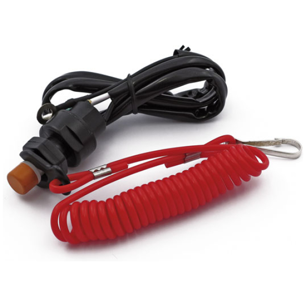 Emergency ignition kill switch, clip-on lanyard with wiring - Universal