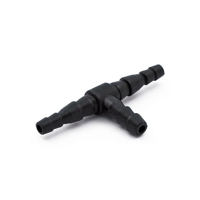 Oil hose tee. 3-way. Black