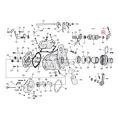 Shifter cam support, with bearing. left side - 80-00 5-växlad Big Twin (exkl. 2000 Softail)