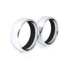 Recessed trim rings. 4.5" spotlamp. Chrome - 62-25 H-D med halvljussats