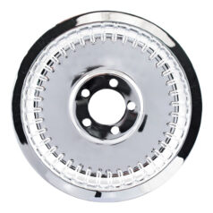 Pulley cover, smooth ribbed (70t). Chrome - 00-07 FXSTD