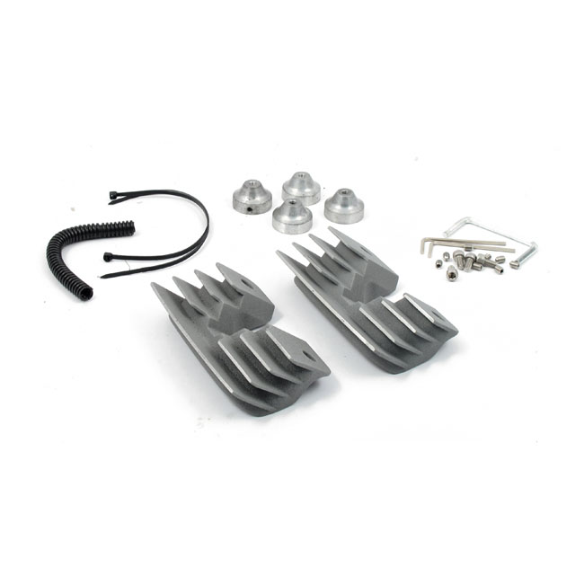Head bolt bridge cover set. Finned, silver - 99-06 förgasad Twin Cam (exkl. bränsleinsprutade modeller)