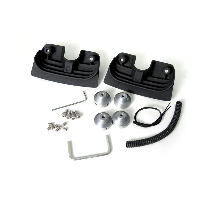 Head bolt bridge cover set. Finned, black - 99-17 bränsleinsprutad Twin Cam (exkl. förgasarmodeller)