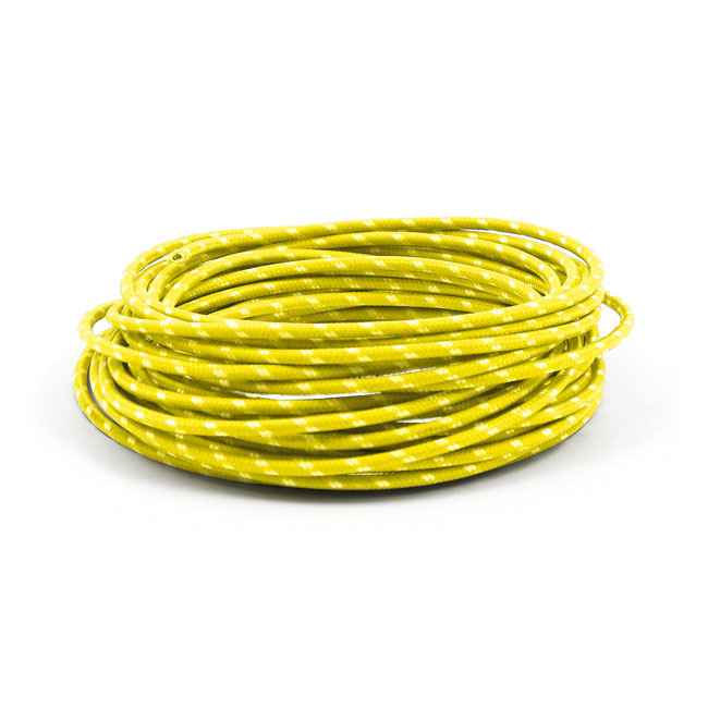 Classic cloth covered wiring, 25ft. roll. Yellow/White