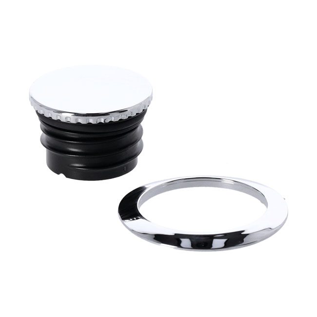 Pop-up gas cap chrome - Touring M8: 21-23 FLHXS; 22-23 FLHXST; 21-23 FLTRXS; 2021 FLTRXSE; 22-23 FLTRXST . 
Twin Cam 11-17 FLSTNSE, 11-13 FXS Blackline; 2017 FXSE Blackline; 11-13 FXSB/SE .