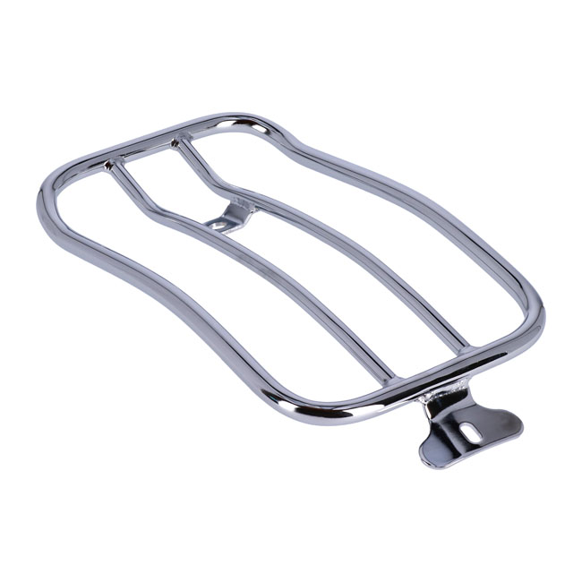Solo seat luggage rack, 7". Chrome - 18-20 FXLR Low Rider 107. Med solosits