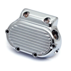 Transmission end cover ribbed, cable clutch. Chrome - 87-06 Softail; 87-06 FLT/Touring; 91-05 Dyna. (exkl. alla FXR)