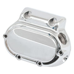 Transmission end cover smooth, cable clutch. Chrome - 87-06 Softail; 87-06 FLT/Touring; 91-05 Dyna. (Exkl. alla FXR)