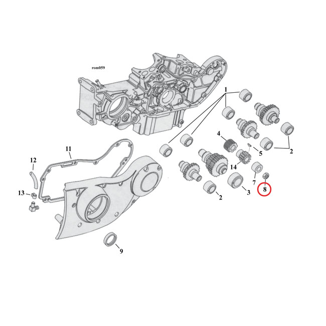 Nut, pinion shaft gear - 93-99 Big Twin (exkl. Twin Cam); 91-22 XL Sportster; 08-12 XR1200