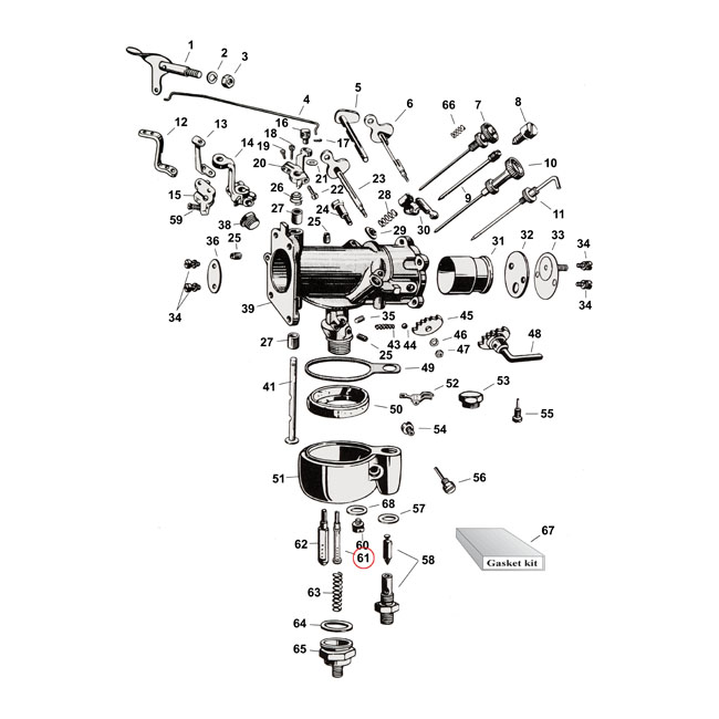 MAIN NOZZLE - 50-65 74" OHV