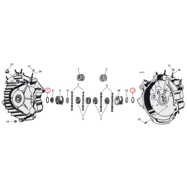 Retaining ring, crankcase bearings - 39-73 45" Flathead