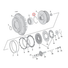 Retaining ring, clutch bearing - 00-17 Softail; 04-17 Dyna; 00-16 FLT/Touring