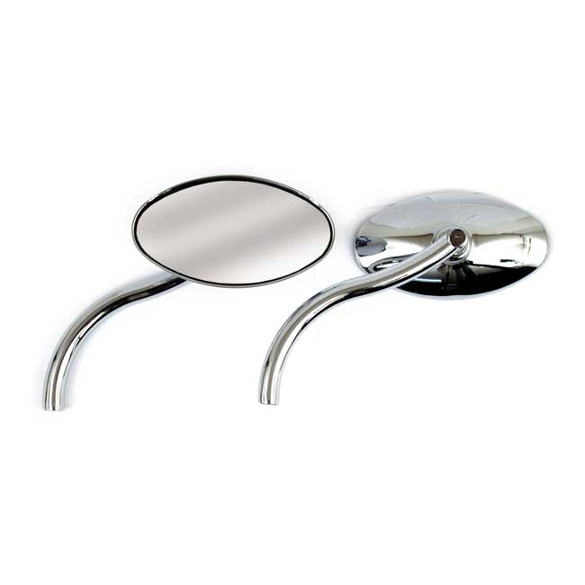 Oval mirror set, with styled stem - 65-UP H-D