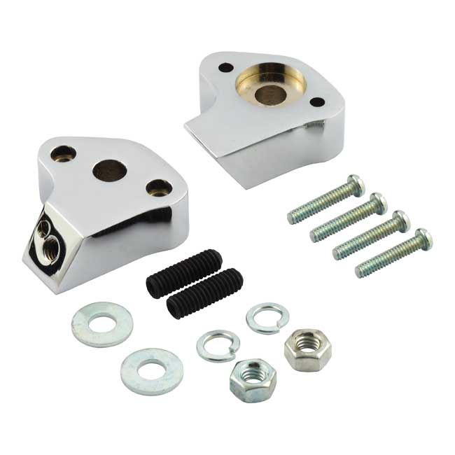 Shorty turn signal mount bracket set, rear. Chrome - 86-17 FLST/C; 82-08 FLT/Touring
