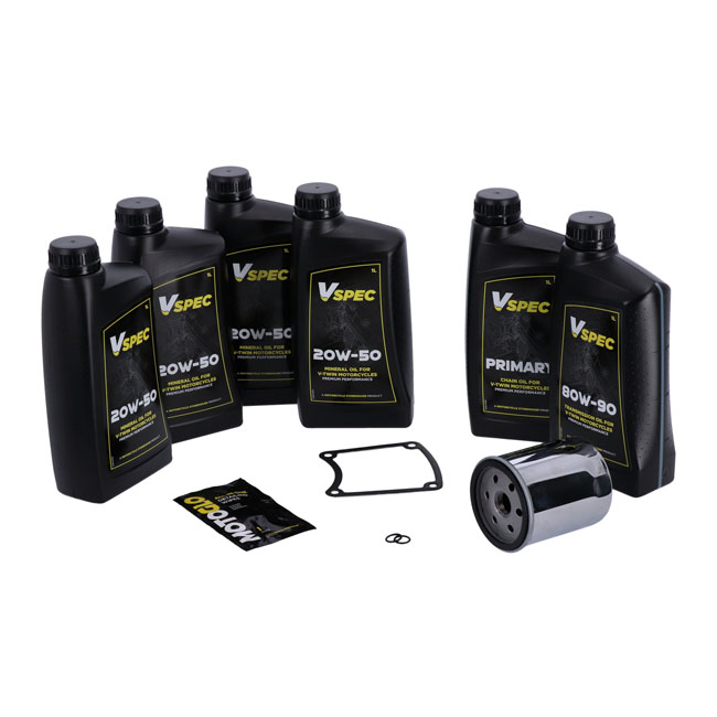 MCS, 'Big Oil' service kit. Mineral. Chrome filter - 86-98 FLT/Touring