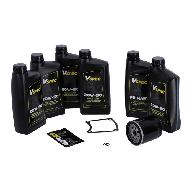 MCS, 'Big Oil' service kit. Mineral. Black filter - 99-06 FLT/Touring