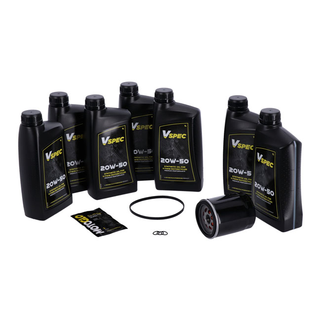 MCS, 'Big Oil' service kit. Full synthetic. Black filter - 18-24 Softail