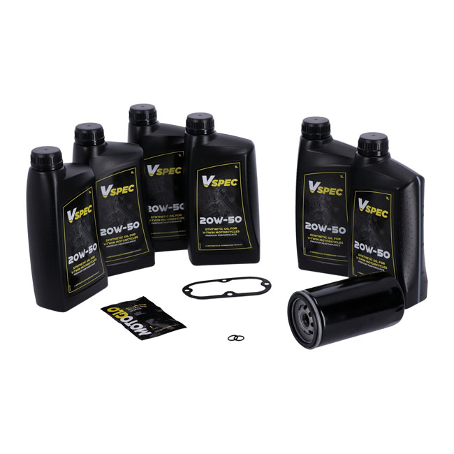 MCS, 'Big Oil' service kit. Full synthetic. Black filter - 91-98 Dyna