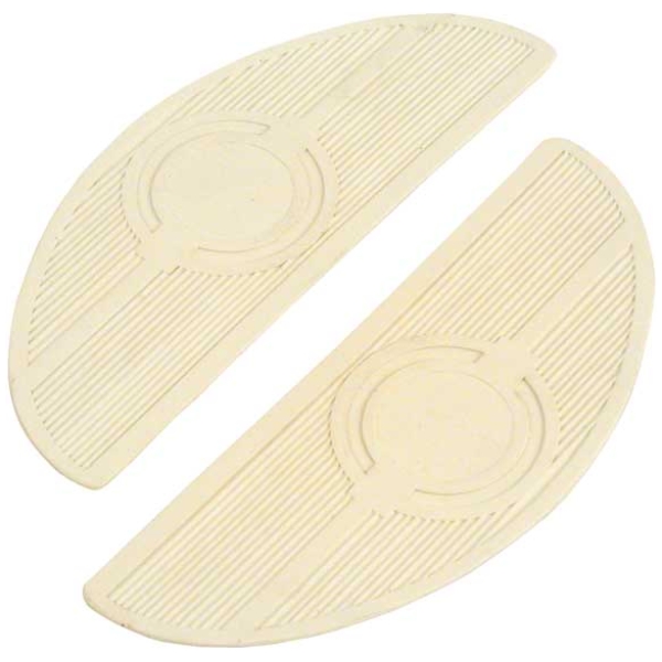 Oval shaped floorboard pads. Rider. White - 40-64 FL modeller och andra med klassiska ovala golvskivor