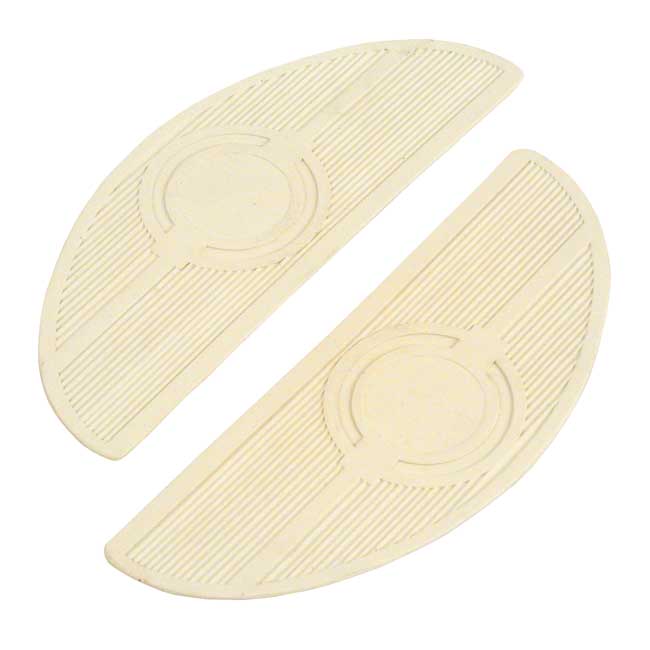 Oval shaped floorboard pads. Rider. White - 40-64 FL modeller och andra med klassiska ovala golvskivor