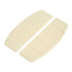 Traditional shaped floorboard pads. Rider. White - 66-90 FL, FLST, FLT/Touring