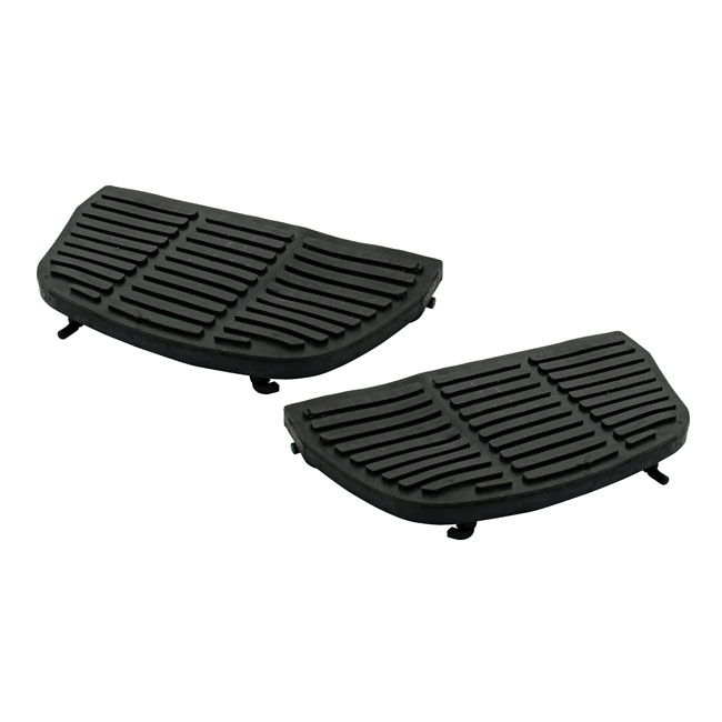 Passenger floorboard pad set. Black - L86-24 FLT/Touring; 86-24 FL Softtail; 06-17  Dyna. (Modeller med traditionellt formade passagerargolvbrädor)