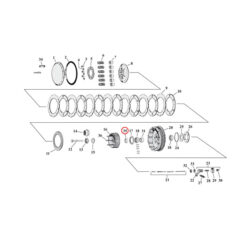 Spacer, clutch hub bearing race - 54-66 KH, XL Sportster, XLH, XLCH; 67-69 XLHC