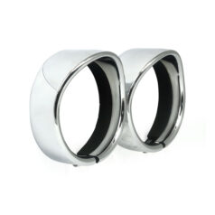 Recessed trim rings with visor. 4.5" spotlamp. Chrome - 62-25 H-D med halvljussats