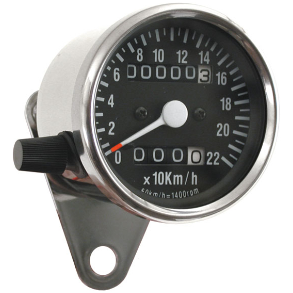 Mini speedo, 2:1 mph. with tripmeter chrome