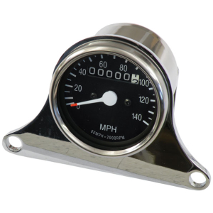 Mini speedometer kit chrome, 2:1 mph drive ratio