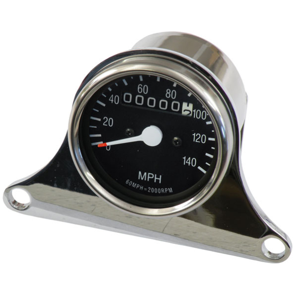 Mini speedometer kit chrome, 2:1 mph drive ratio