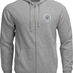 HOODIE ZIP UP BADGE HTR GRAY MD