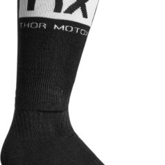 SOCK MX SOLID BK/WH 10-13