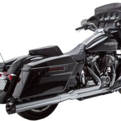 EXHAUST SYSTEM 2-1 SIDEWINDER STAINLESS STEEL CHROME W/BLACK END CAPS