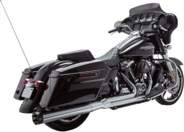 EXHAUST SYSTEM 2-1 SIDEWINDER STAINLESS STEEL CHROME W/BLACK END CAPS