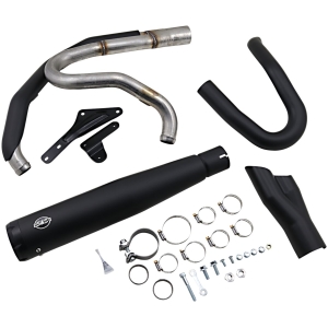 2-1 Exhaust - Black - M8 Softail