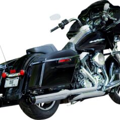 MUFFLER 4.5" SLIP-ON MK45 BLACK CONTRAST CUT THRUSTER END CAP-CHROME BODY FINISH