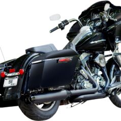 MUFFLER 4.5" SLIP-ON MK45 BLACK CONTRAST CUT THRUSTER END CAP-JET-HOT® BLACK BODY FINISH