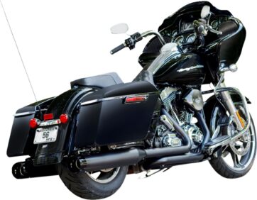 MUFFLER 4.5" SLIP-ON MK45 BLACK CONTRAST CUT THRUSTER END CAP-JET-HOT® BLACK BODY FINISH