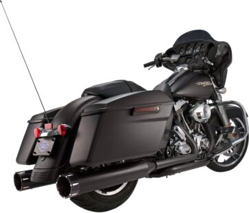 MUFFLER 4.5" SLIP-ON MK45 BLACK CONTRAST CUT TRACER END CAP-JET-HOT BLACK BODY FINISH
