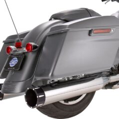 MUFFLER 4.5" SLIP-ON MK45 BLACK CONTRAST CUT TRACER END CAP-CHROME BODY FINISH