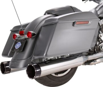 MUFFLER 4.5" SLIP-ON MK45 BLACK CONTRAST CUT TRACER END CAP-CHROME BODY FINISH
