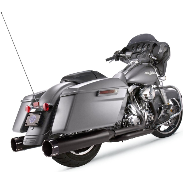 MUFFLER 4.5" SLIP-ON MK45 BLACK CONTRAST CUT TRACER END CAP-JET-HOT BLACK BODY FINISH