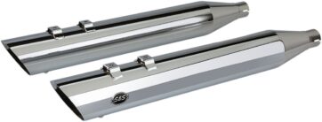 MUFFER SLIP-ON SLASH CUT END 4" TOURING CHROME
