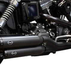 MUFFLER SLIP-ON STRAGGERED GRAND NATIONAL BLACK W/BLACK END CAPS
